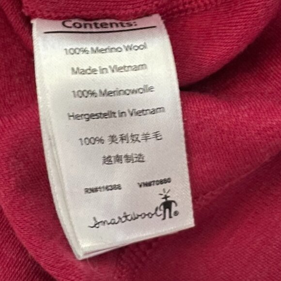 SMARTWOOL Merino Wool Base Layer 1/4 Zip Top Womens Red Long Sleeve, Size L - Picture 6 of 8